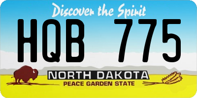 ND license plate HQB775