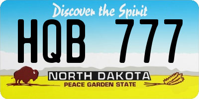 ND license plate HQB777