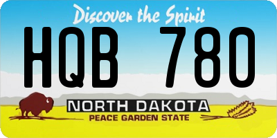 ND license plate HQB780