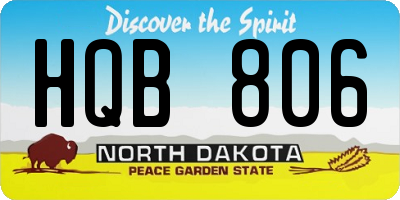 ND license plate HQB806
