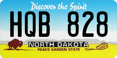 ND license plate HQB828