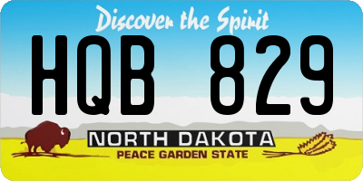 ND license plate HQB829