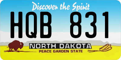 ND license plate HQB831