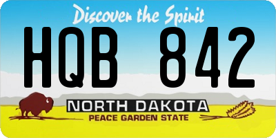 ND license plate HQB842