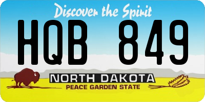 ND license plate HQB849