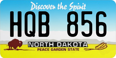 ND license plate HQB856
