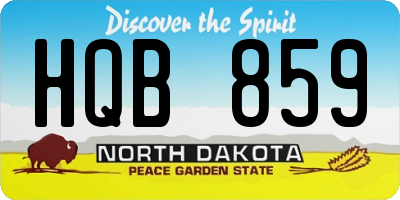 ND license plate HQB859