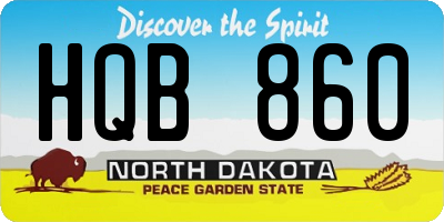 ND license plate HQB860