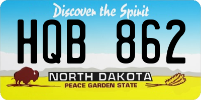 ND license plate HQB862