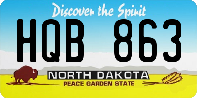 ND license plate HQB863