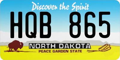 ND license plate HQB865