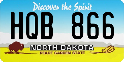 ND license plate HQB866
