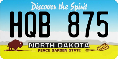 ND license plate HQB875