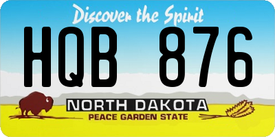 ND license plate HQB876