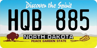 ND license plate HQB885