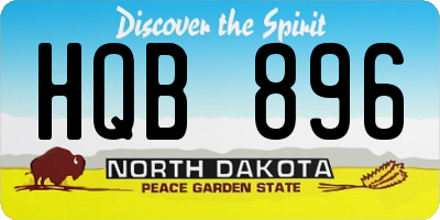 ND license plate HQB896