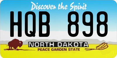 ND license plate HQB898