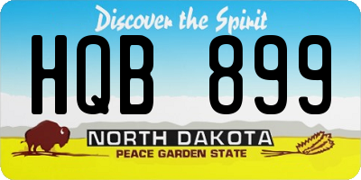 ND license plate HQB899
