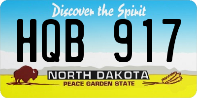 ND license plate HQB917