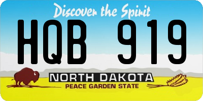 ND license plate HQB919
