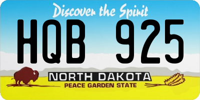 ND license plate HQB925