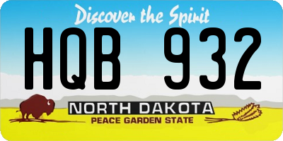 ND license plate HQB932