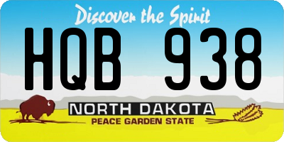 ND license plate HQB938