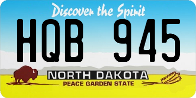 ND license plate HQB945