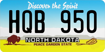 ND license plate HQB950