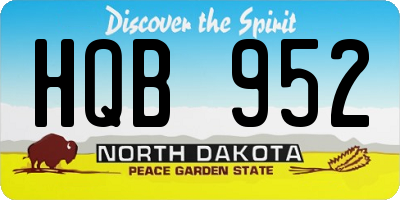 ND license plate HQB952