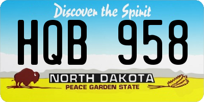 ND license plate HQB958