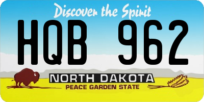 ND license plate HQB962