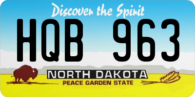 ND license plate HQB963