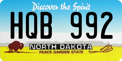 ND license plate HQB992