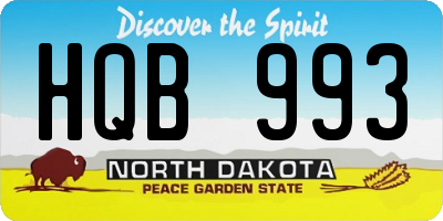 ND license plate HQB993