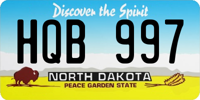 ND license plate HQB997