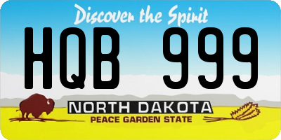 ND license plate HQB999