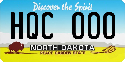 ND license plate HQC000