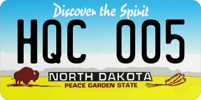 ND license plate HQC005