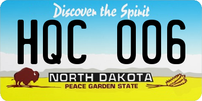 ND license plate HQC006