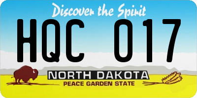ND license plate HQC017