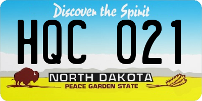 ND license plate HQC021