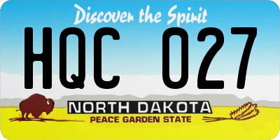 ND license plate HQC027