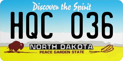 ND license plate HQC036