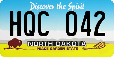 ND license plate HQC042
