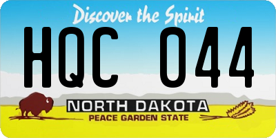 ND license plate HQC044