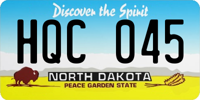 ND license plate HQC045
