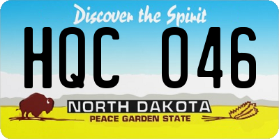 ND license plate HQC046
