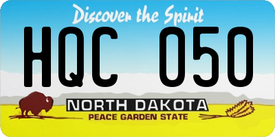 ND license plate HQC050