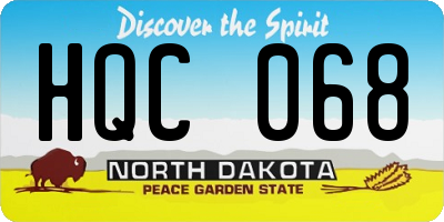 ND license plate HQC068